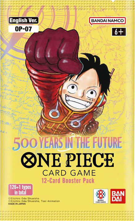 One Piece OP07 Booster Pack – 500 Years in the Future, englische Version, 12 zufälligen Sammelkarten pro Booster, offizielles One Piece Card Game Produkt