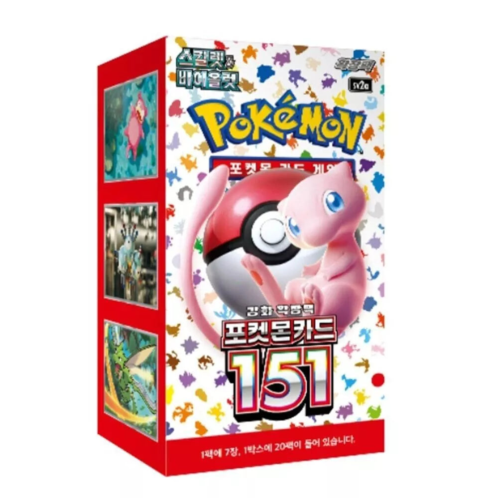 Pokémon 151 Display SV2a, kopreanische Ausgabe mit 20 Booster Packs, Kanto-Pokémon aus der Karmesin & Purpur Serie