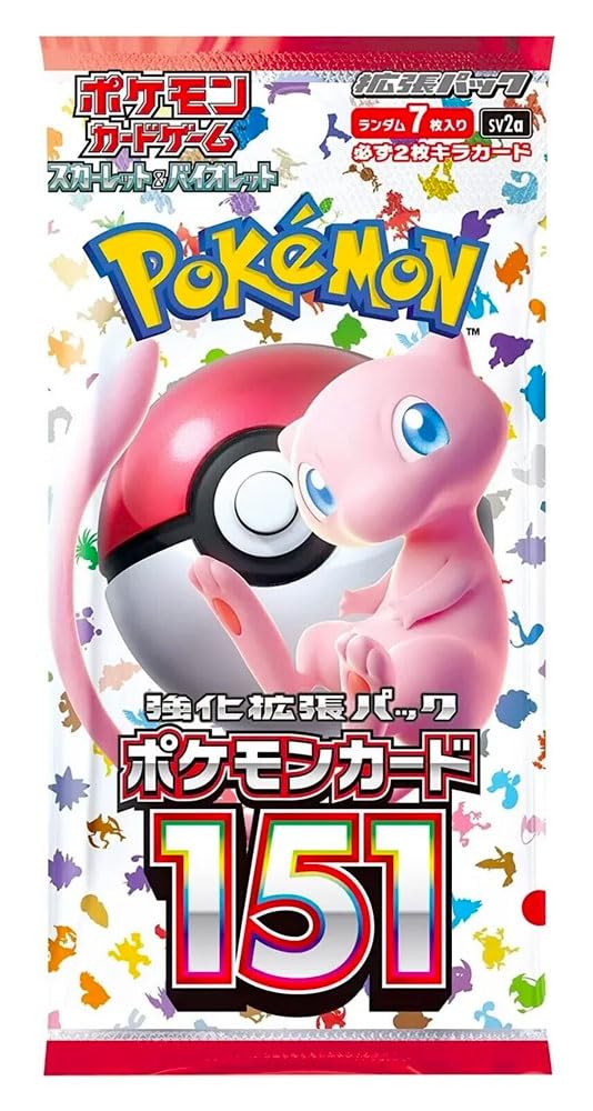 Pokémon 151 Booster Pack SV2a, japanische Ausgabe mit 7 zufälligen Karten, Kanto-Pokémon aus der Karmesin & Purpur Serie