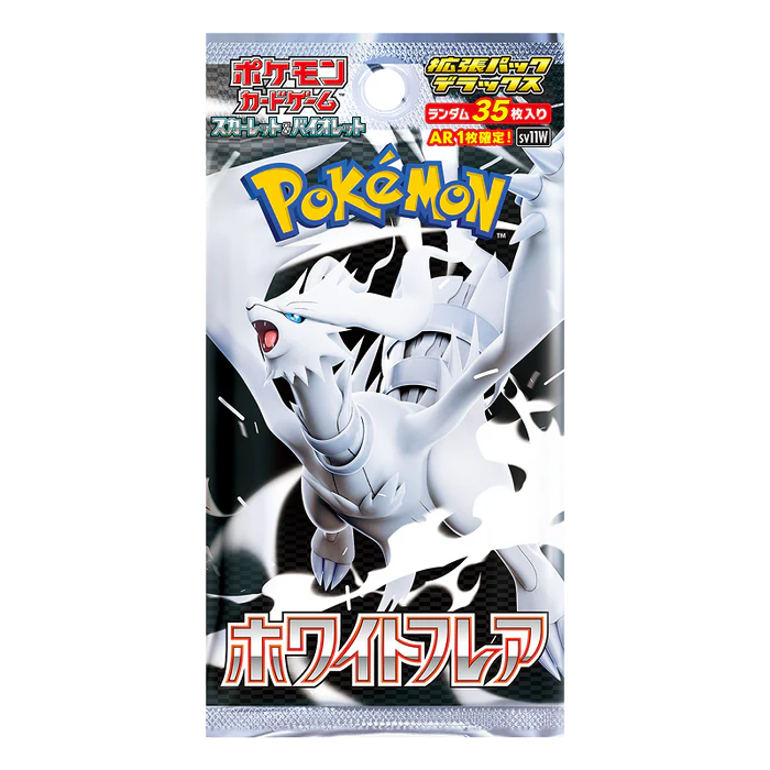 Pokémon White Flare SV11w, japanisches Booster Pack mit 7 zufälligen Karten aus der Karmesin & Purpur Serie White Flare