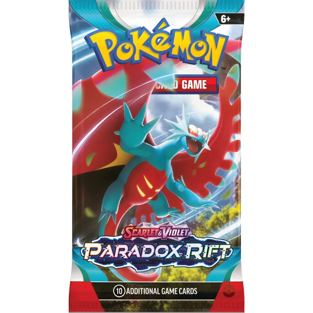 Pokémon Paradoxrift Booster Pack Englisch – offizielles Trading Card Game Boosterpack mit 10 zufälligen Karten aus der Paradoxrift-Erweiterung, in Englisch