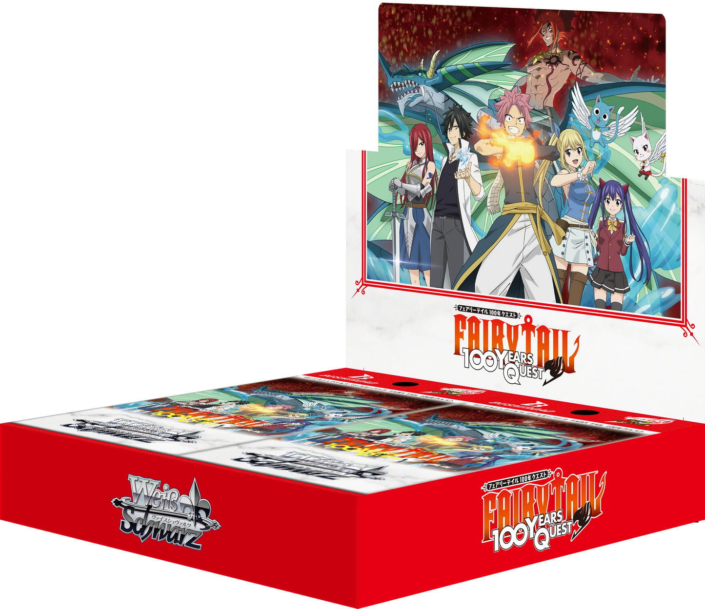 Weiß/Schwarz Fairy Tail 100 Year Quest Booster Display – Japanische Sammelkarten von Bushiroad mit Charakteren aus der Anime- und Manga-Serie "Fairy Tail".