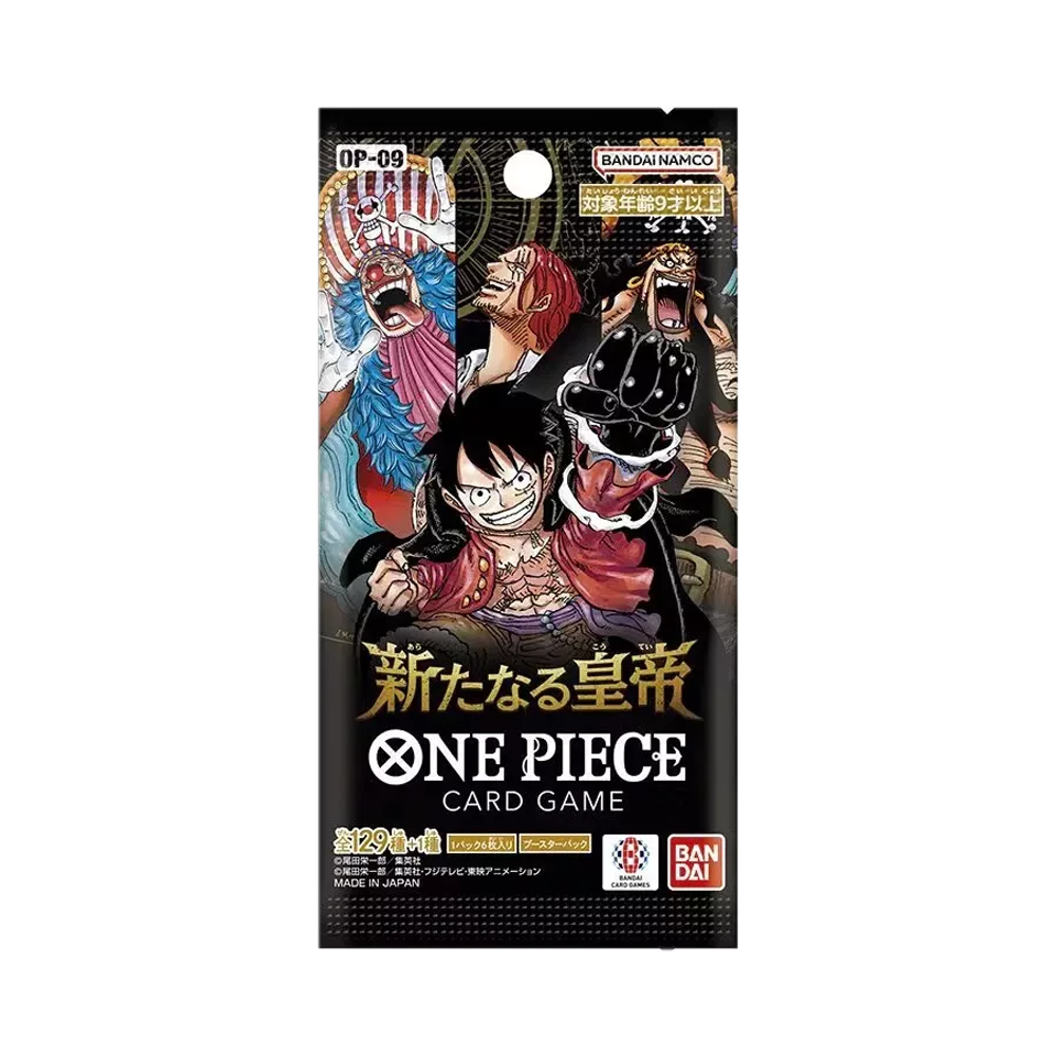One Piece OP09 Booster Pack – The Four Emperors, englische Version mit 6 zufälligen Karten, offizielles One Piece Card Game