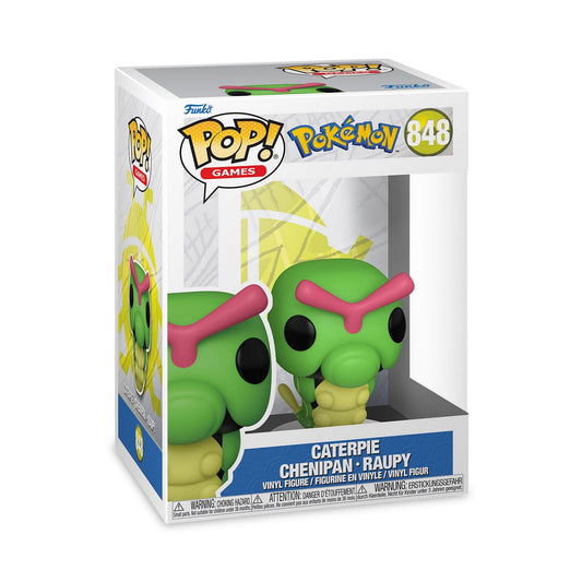 Funko POP! Figur Raupy #848 aus Pokémon – Vinylfigur mit grünem Körper, in Originalverpackung, offizielles Sammlerstück