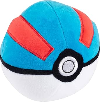Pokémon Kuscheltier Superball – 12 cm großes Plüschtier mit blau-rotem Design, offizielles Pokémon Produkt