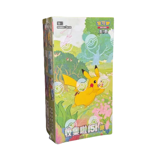 Pokémon Collect 151 Journey Slim Display – Booster-Display mit 15 Packs, chinesische Pokémon-Sammelkarten der ersten Generation.