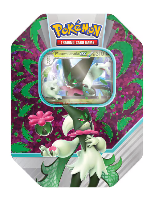 Pokémon Paldea Partners Tin – Maskagato-ex, englische Tin mit Promo-Karte und 4 Booster Packs, offizielles Pokémon TCG Produkt