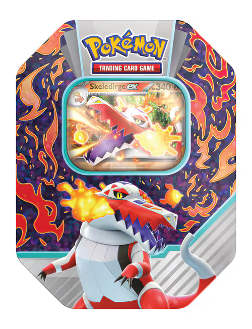 Pokémon Paldea Partners Tin – Skelokrok-Ex, englische Sammelbox mit Promo-Karte und 4 Booster Packs, offizielles Pokémon TCG Produkt