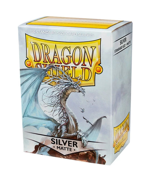 Dragon Shield Standard Card Sleeves Silver MATTE (100 Sleeves)